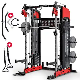 Decathlon Sportstech SXM200 Smith-machine | Vermogensrek | Kabeltrek | Optrekken aanbieding