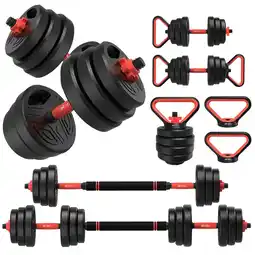 Decathlon 4‑in‑1 halterset – halter, barbell, kettlebell & push‑up steun aanbieding
