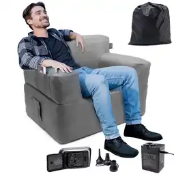 Decathlon Opblaasbare campingbank Easy Air Premium met ingebouwde luchtpomp - 1 persoon aanbieding