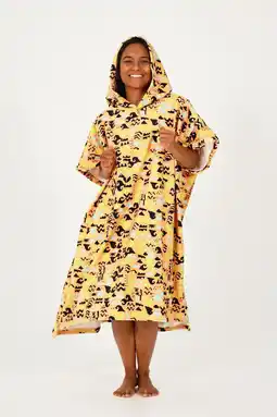 Decathlon Surfponcho voor volwassenen - Stamps - Tangerine aanbieding
