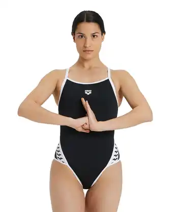Decathlon Arena Dames Icons Superfly Back Badpak - Zwart/Wit - Maat 36 aanbieding