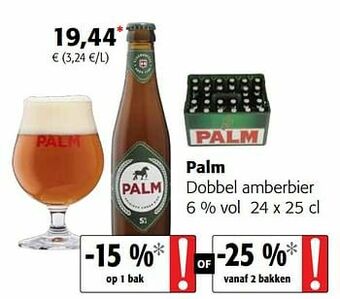 Colruyt Palm dobbel amberbier aanbieding
