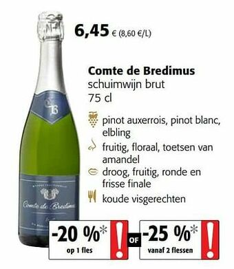 Colruyt Comte de bredimus schuimwijn brut aanbieding