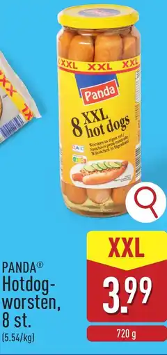 ALDI Panda Hotdog worsten, 8 st XXL aanbieding
