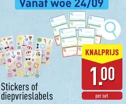 ALDI Stickers of diepvrieslabels aanbieding