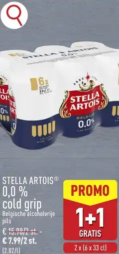 ALDI Stella artois 0,0% cold grip aanbieding