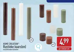ALDI Home creation Rustieke kaarsen aanbieding