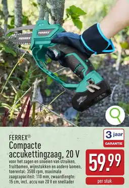 ALDI FERREX Compacte accukettingzaag, 20 V aanbieding