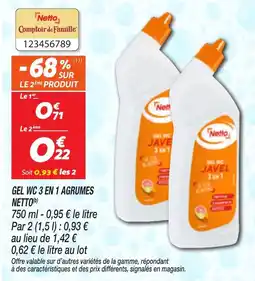 Netto Gel WC 3 en 1 Agrumes Netto aanbieding