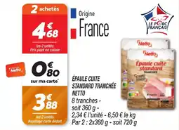 Netto Épaule cuite standard tranchée netto aanbieding