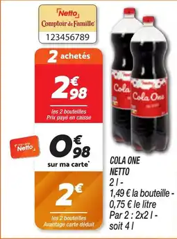 Netto Cola One Netto aanbieding