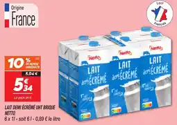 Netto Lait demi écrémé uht brique netto aanbieding