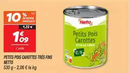 Netto Petits pois carottes très fins netto aanbieding