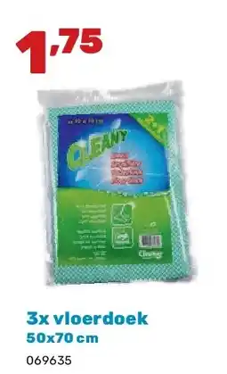 Happyland 3x vloerdoek 50x70 cm aanbieding