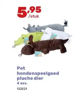 Happyland Pet hondenspeelgoed pluche dier 4 ass aanbieding