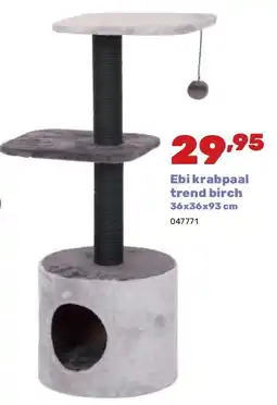 Happyland Ebi krabpaal trend birch 36x36x93 cm aanbieding
