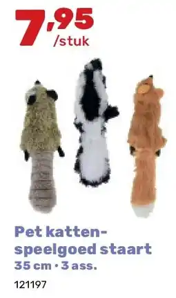Happyland Pet kattenspeelgoed staart 35 cm • 3 ass aanbieding