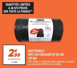 Netto Sacs Poubelle Avec Lien Coulissant De Top Bag aanbieding