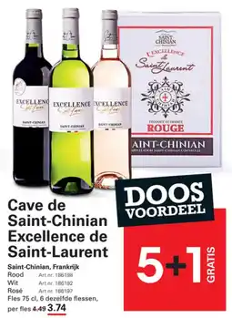 Sligro Cave de Saint-Chinian Excellence de Saint-Laurent aanbieding