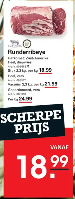 Sligro Runderribeye aanbieding