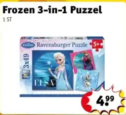 Kruidvat Frozen 3 in 1 Puzzel aanbieding
