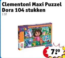 Kruidvat Clementoni Maxi Puzzel Dora 104 stukken aanbieding
