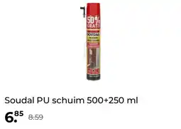 GAMMA Soudal PU schuim 500+250 ml aanbieding