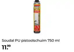 GAMMA Soudal PU pistoolschuim 750 ml aanbieding