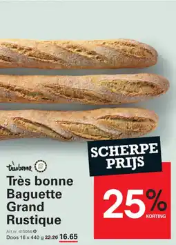 Sligro Très bonne Baguette Grand Rustique aanbieding