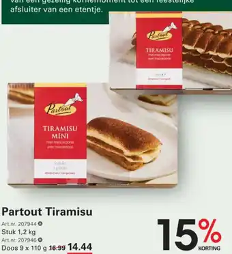 Sligro Partout Tiramisu aanbieding