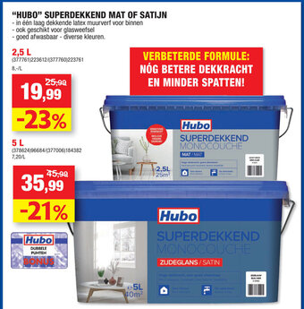 Hubo Hubo Superdekkend Mat of Satijn aanbieding
