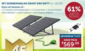 Zelfbouwmarkt Set zonnepanelen zwart aanbieding