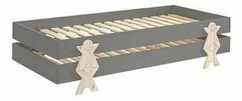 Vipack bed Modulo Smiley grijs/natuur - 2 stuks