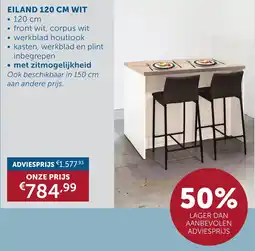 Zelfbouwmarkt Eiland wit aanbieding