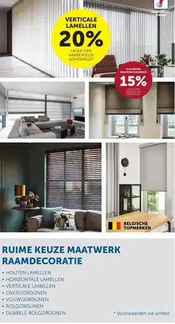 Zelfbouwmarkt Ruime keuze maatwerk raamdecoratie aanbieding