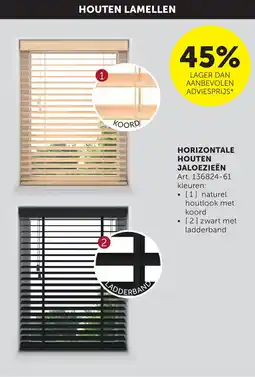 Zelfbouwmarkt Horizontale houten jaloezieën aanbieding