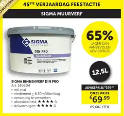 Zelfbouwmarkt Sigma binnenverf din pro aanbieding