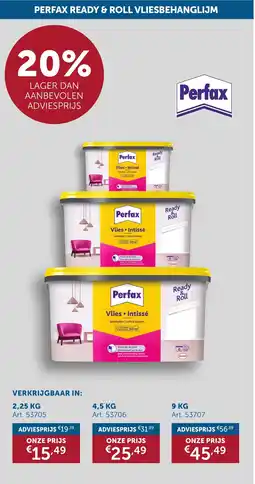 Zelfbouwmarkt Perfax ready & roll vliesbehanglijm aanbieding