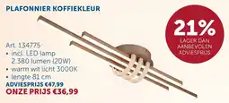Zelfbouwmarkt Plafonnier koffiekleur aanbieding