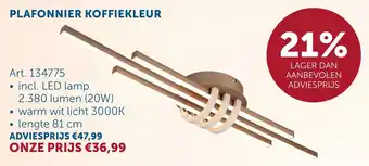 Zelfbouwmarkt Plafonnier koffiekleur aanbieding