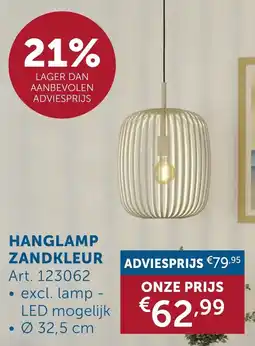 Zelfbouwmarkt Hanglamp zandkleur aanbieding