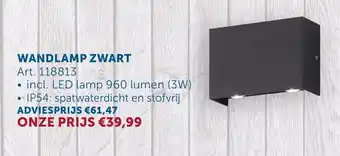 Zelfbouwmarkt Wandlamp zwart aanbieding