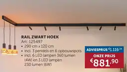 Zelfbouwmarkt Rail zwart hoek aanbieding