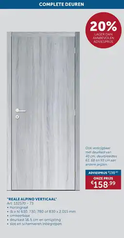 Zelfbouwmarkt Reale alpino verticaal aanbieding