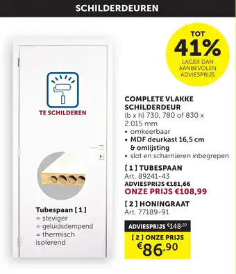 Zelfbouwmarkt Complete vlakke schilderdeur aanbieding