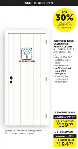 Zelfbouwmarkt Complete deur design met verticale lijn aanbieding