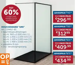 Zelfbouwmarkt Douchewand umi aanbieding