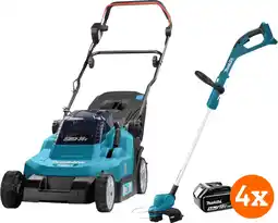 Coolblue Makita DLM382PT2 incl. 5,0 Ah Accu (2x) + Makita DUR193Z + 5,0 Ah 18V Accu (2x) aanbieding