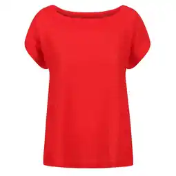 Decathlon Dames Adine Gestreept Tshirt (Echt rood) aanbieding