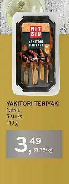 Alvo Yakitori Teriyaki Nitsiu aanbieding